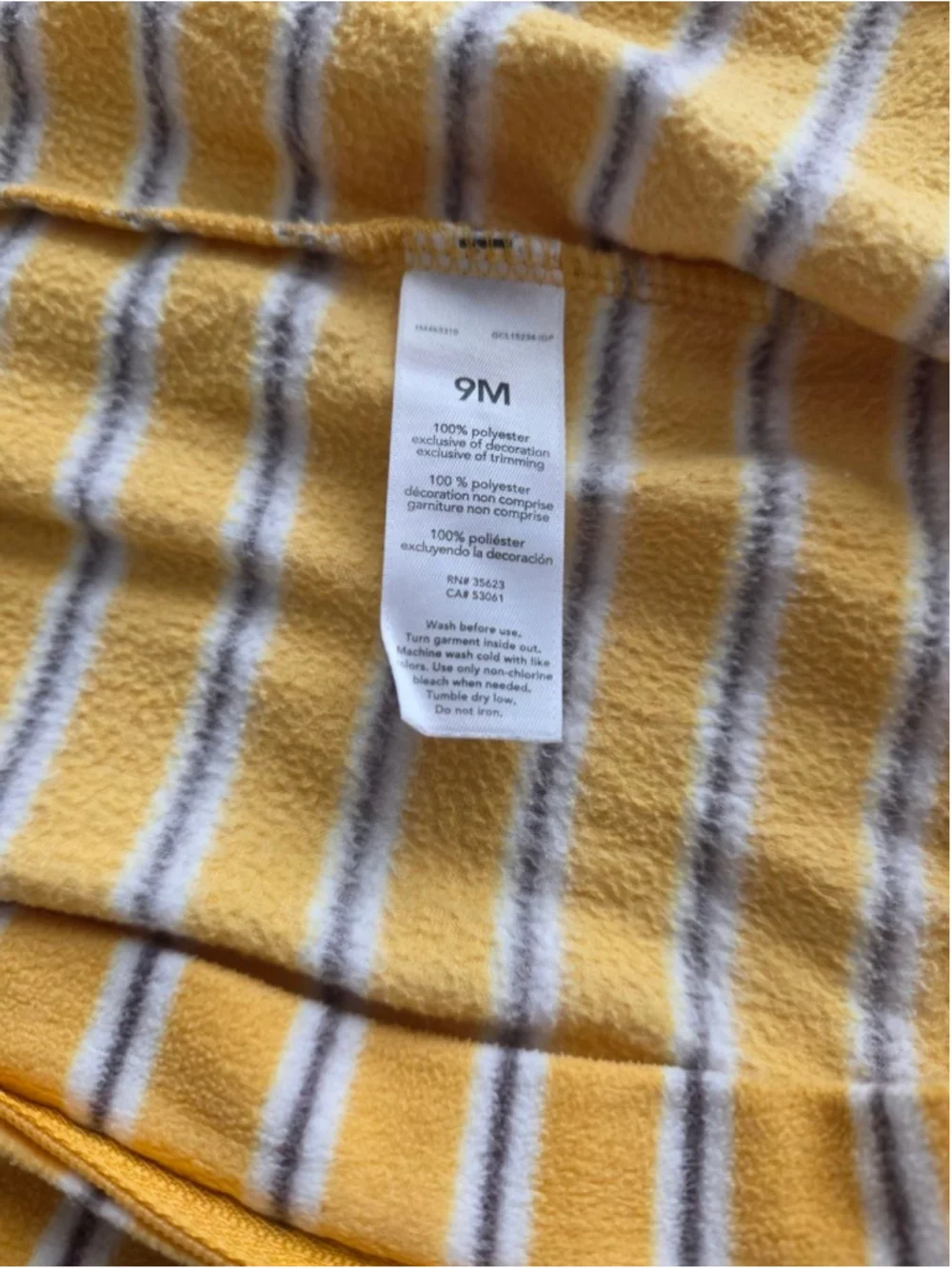 Just One You Made by Carter's Baby Fleece Footed Sleeper 9 Months Yellow Bear St